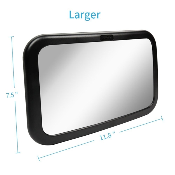 Viciviya Baby Back Seat Mirror Wide Convex Shatterproof Glass Newborn Safety With Secure Headrest Double-Strap