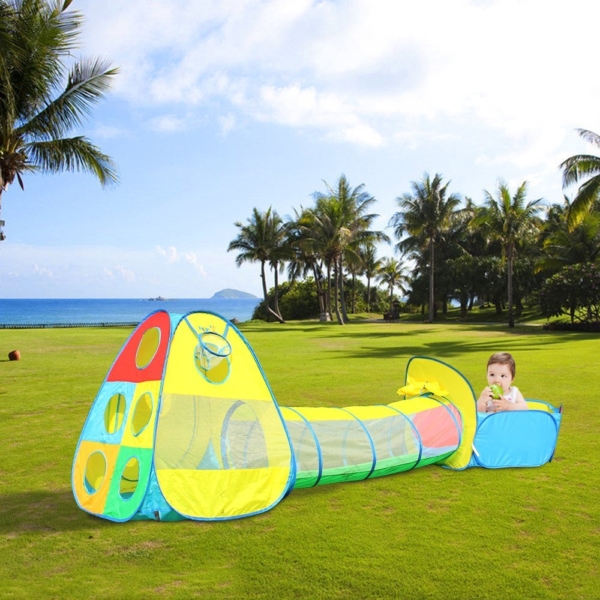 Viciviya Kids Pop up Play Tent with Tunnel and Ball Pit(3-in-1) Promote Imagination and Early Learning