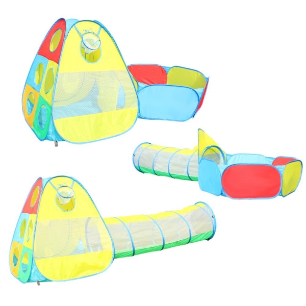 Viciviya Kids Pop up Play Tent with Tunnel and Ball Pit(3-in-1) Promote Imagination and Early Learning