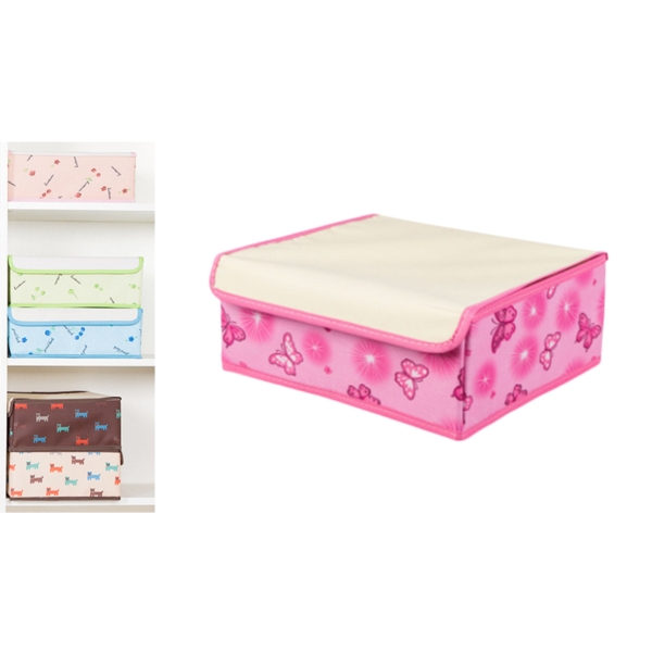 Viciviya 2 in 1 600D Nylon Folding Storage Box Drawer for Underwear Bra Socks Tie Shorts Organizer Pink Butterfly